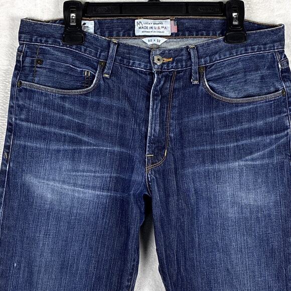 VTG Lucky Brand White Oak Denim Jeans Men 32x32 (34x32) Y2K Whiskers Boot Cut - Picture 1 of 12